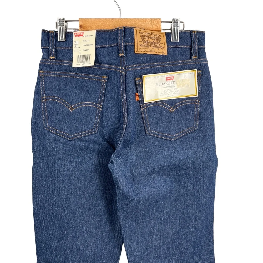 Vintage Levi's Deadstock Jeans Blue‎ Denim Orange Tab Student Fit USA Size 30x34